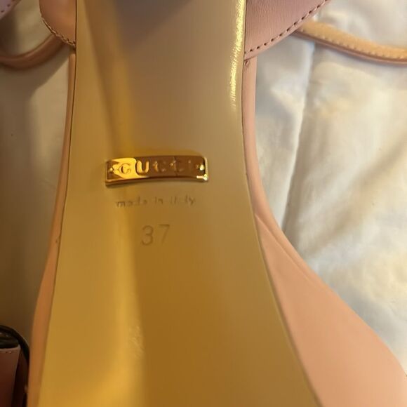 Gucci Marmont Pink Leather Gg Ankle Strap Block Heel, EU37/US 7, NWT Authentic - Picture 10 of 14